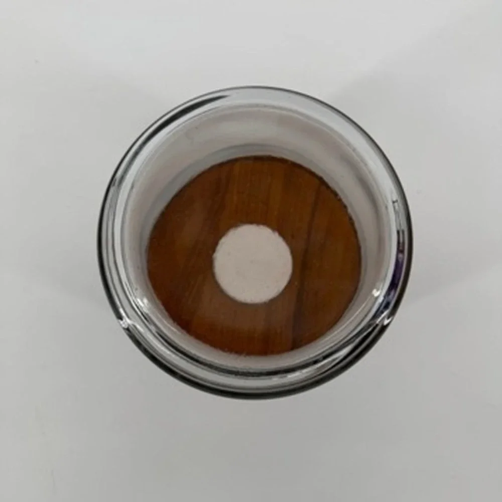 Clear Glass Storage Canister with Wood Lid Airtight Seal Jar 5.25in